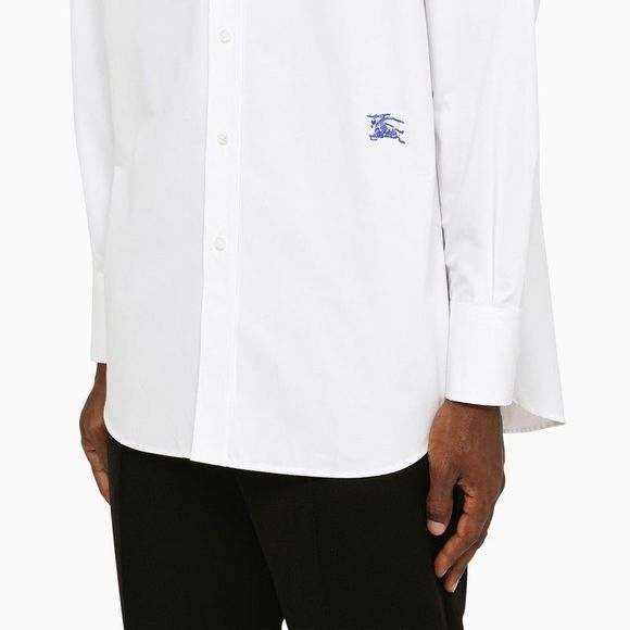 Burberry White Oversize Shirt With Ekd Embroidery - Picture 4 of 4